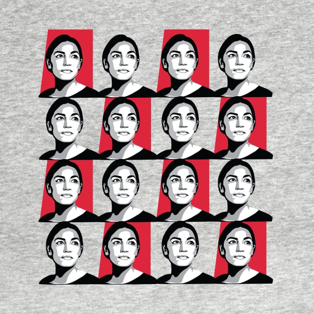 Alexandria Ocasio-Cortez AOC Red Pattern by FemCards